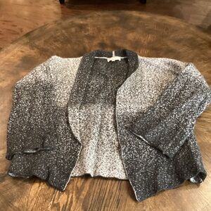 Women's Gray and Black Cardigan Sweater